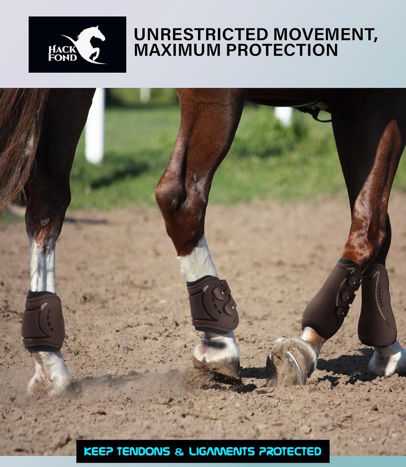 HackFond Horse Tendon Boots, Fetlock Boots & Open Front Boots for Jumping, Set of 4, Horse Protection Leg Guard - Image 5